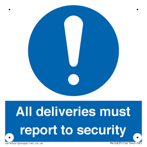 All deliveries must report to security